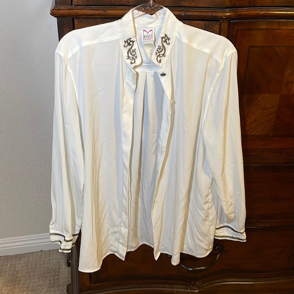 Off white button up silky like